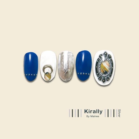 KiraNail Kirally Mainee プロデュース Brooch Oval Beige Series Nail Sticker