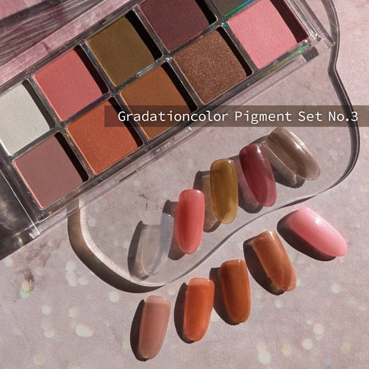 KiraNail グラデーションカラーピグメントセット 10色入 No.3｜Gradation Color Pigment Set (10 Colors) No.3