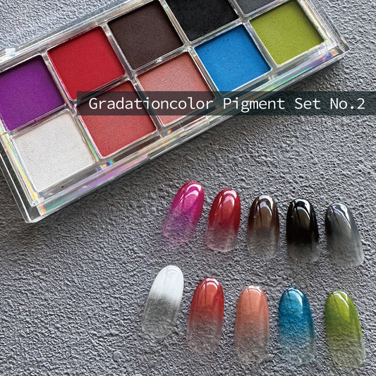 KiraNail グラデーションカラーピグメントセット 10色入 No.2｜Gradation Color Pigment Set (10 Colors) No.2