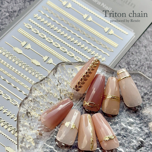 KiraNail Renne プロデュース Triton chain Nail Sticker KiraNail Renne Produce Triton Chain Nail Sticker